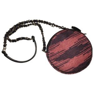 M MISSONI pink black space dye leather canteen crossbody bag purse
